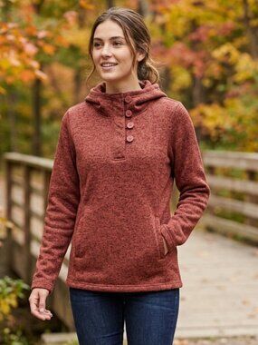 Columbia Sportswear Co. Cozy heathered Rusty Red Fleece Hoodie - Size XL